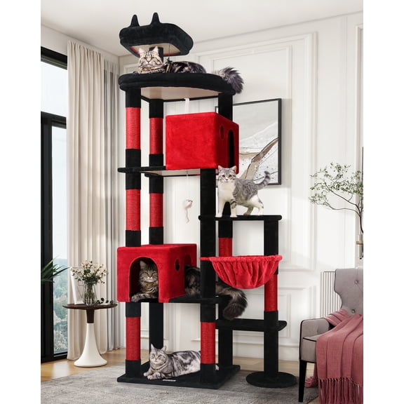 Globlazer Gothic Giant Cat Tree for Indoor Large Cat, 83in, F83, Blood-Goth