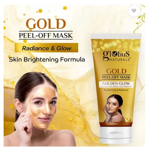 Globus Naturals Gold Peel Off Mask Enriched with Vitamin-E, For Golden Glow & Radiance 100g