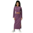 thumbnail image 1 of Globus Women Accordion Pleats Bell Sleeves Crop Top With Side Slit Maxi Skirt Party Co-Ord Set, 1 of 6