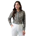 thumbnail image 1 of Globus Women Cuffed Sleeves Animal Print Georgette Workwear Shirt, 1 of 6