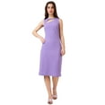 thumbnail image 1 of Globus Women Cut Out Detail Boat Neck Solid Back Slit Midi Sheath Party Dress, 1 of 6