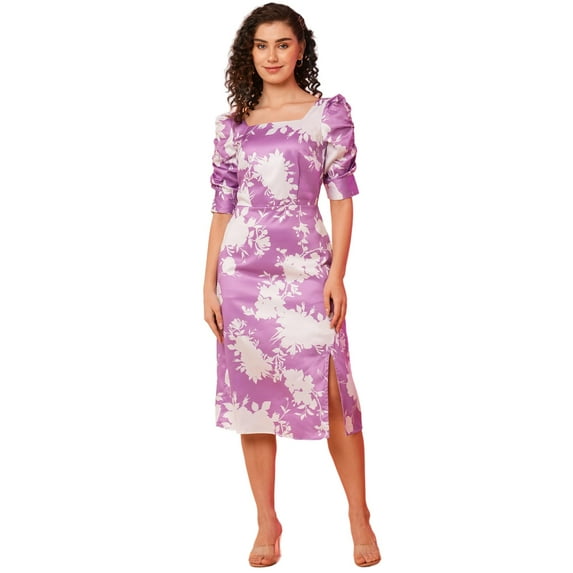 Globus Women Floral Printed Smocked A Line Midi Dress