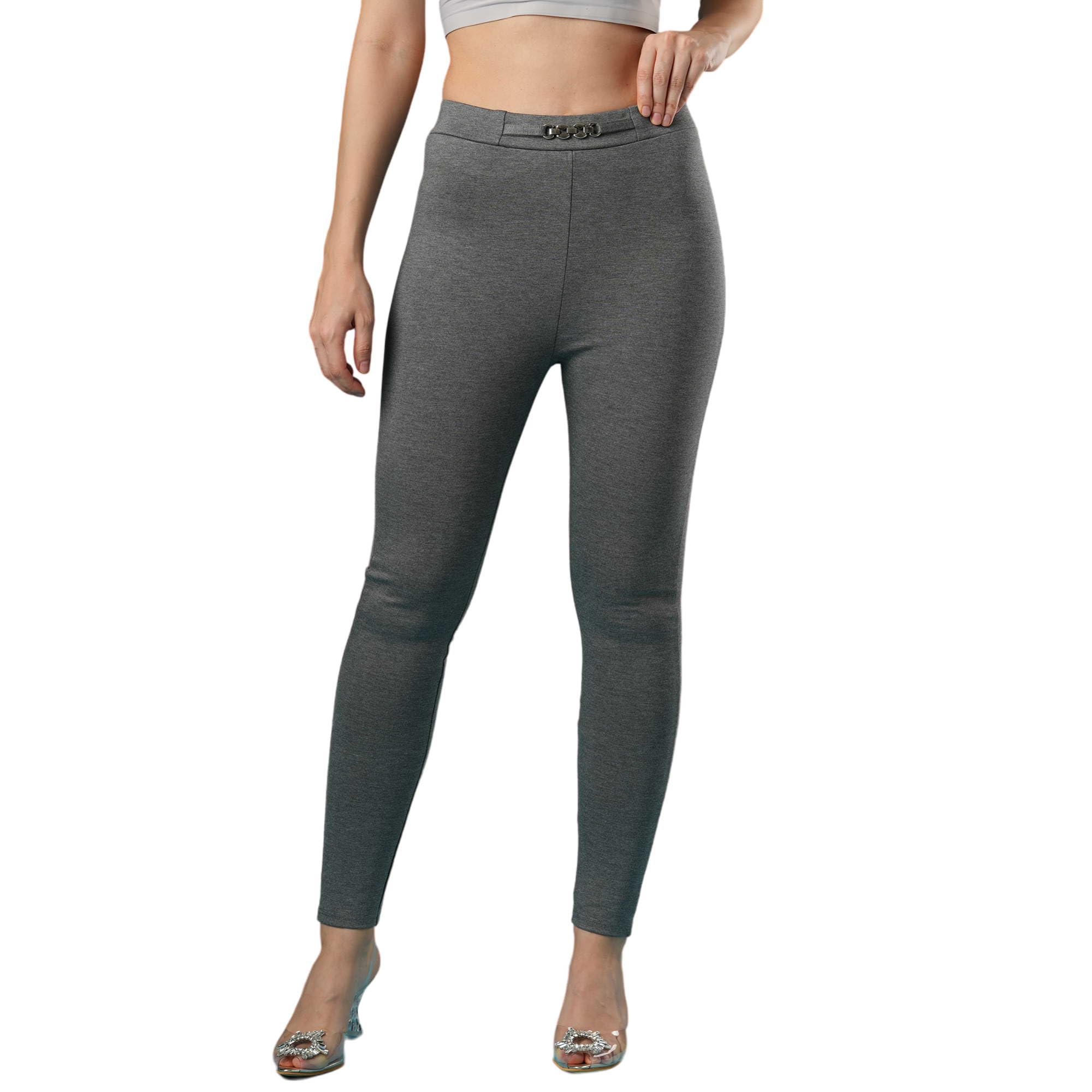 Globus Women Mid Rise Stretchable Skinny Fit Treggings - Walmart.com