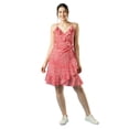 thumbnail image 1 of Globus Women Polka Dots Frilled Wrap-Neck Strappy Shoulder Waist Tie-Up Fit & Flare Dress, 1 of 5