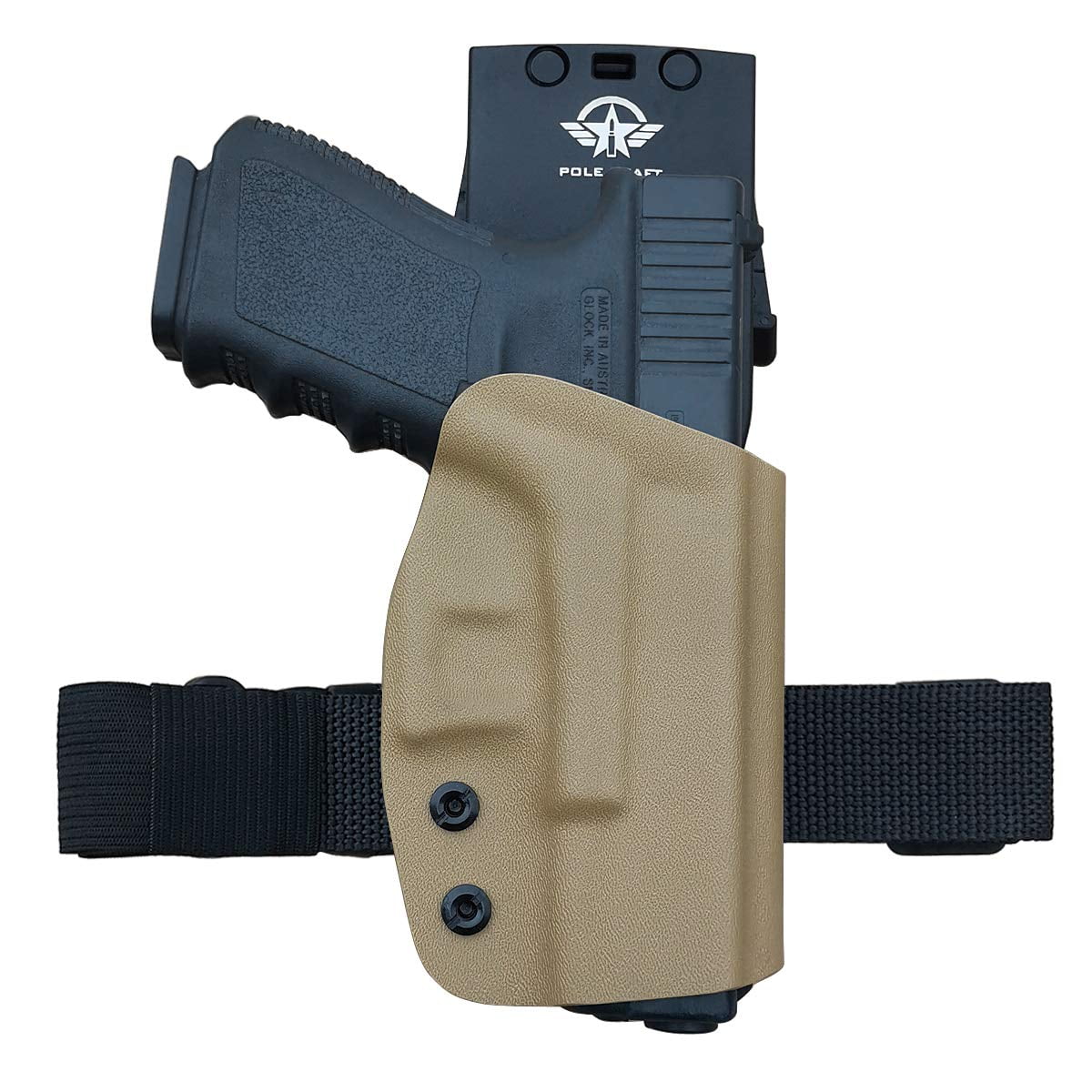 Glock 19 Holster OWB Kydex Holster For Glock 19 19x Glock 23 25 32 Glock 17 22 31 Glock 26 27 33 45 (Gen1-5) Gu/n Holsters (Tan, Right Hand)