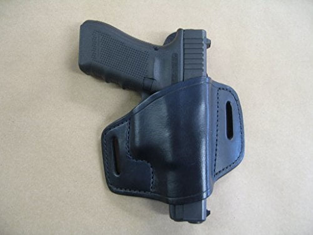 Glock 25, 28, 37, 38, 39 Leather 2 Slot Molded Pancake Belt Holster Black