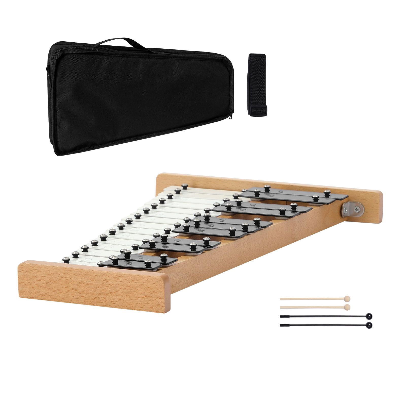 Glockenspiel Xylophone, 27 Notes, Professional Xylophone Percussion Instrument, with Metal Keys, Includes 4 Mallets, Carrying Bag, Beginner Musical Instrument for Adults and Kids Music Teaching