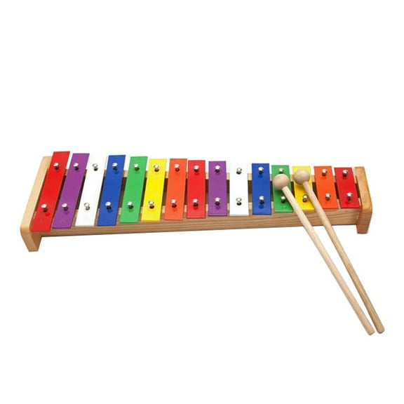 Glockenspieylophone Vibraphone Hand Percussion Instrument 15 Notes, Educational Musical Instrument, 40 x 14cm