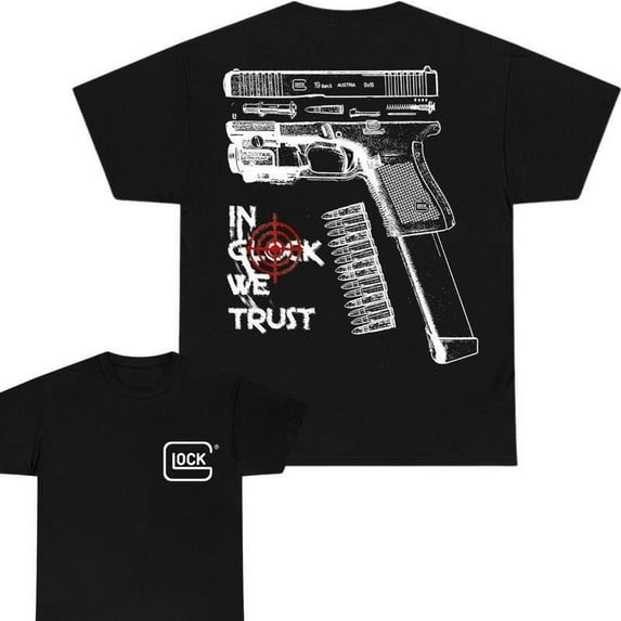 Glockk T-shirt D.R.G, IN GLOCKk WE TRUST T-shirt D.R.G, Double Side , For Her -