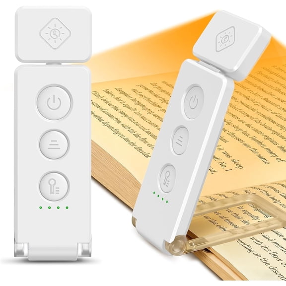 Glocusent 12 LED Rechargeable Book Light, Clip-on Reading Light with 5 Colors & 5 Brightness Levels, Up to 100Hrs Runtime, Eye-Caring Reading Lights for Books in Bed, Perfect for Book Lovers, Kids