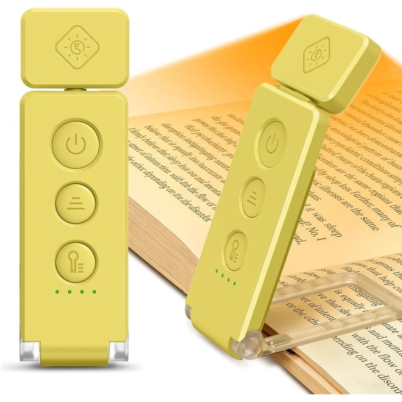 Glocusent 12 LED Rechargeable Book Light, Clip-on Reading Light with 5 Colors & 5 Brightness Levels, Up to 100Hrs Runtime, Eye-Caring Reading Lights for Books in Bed, Perfect for Book Lovers, Kids