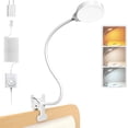 thumbnail image 1 of Glocusent 5W Clip on Light, 36LED Eye Caring Reading Light for Bed, 3 Colors & 5 Brightness Clip on Lamp with Adapter, Perfect Reading Light for Bed Lamp/Bunk Bed Light, 1 of 6