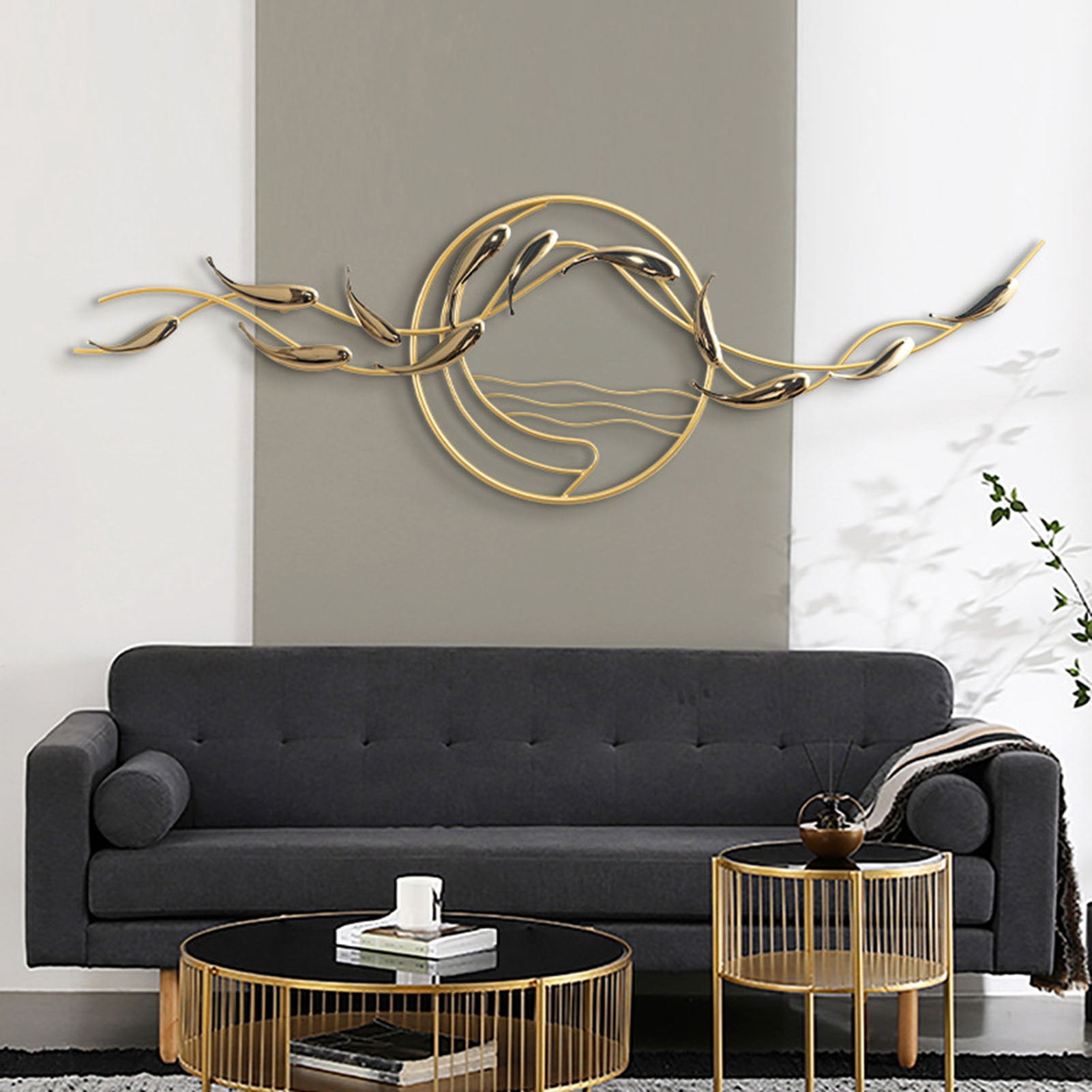 Glod Metal Wall Decor,Modern Creative Handmade Wall Art Sculpture,Large ...