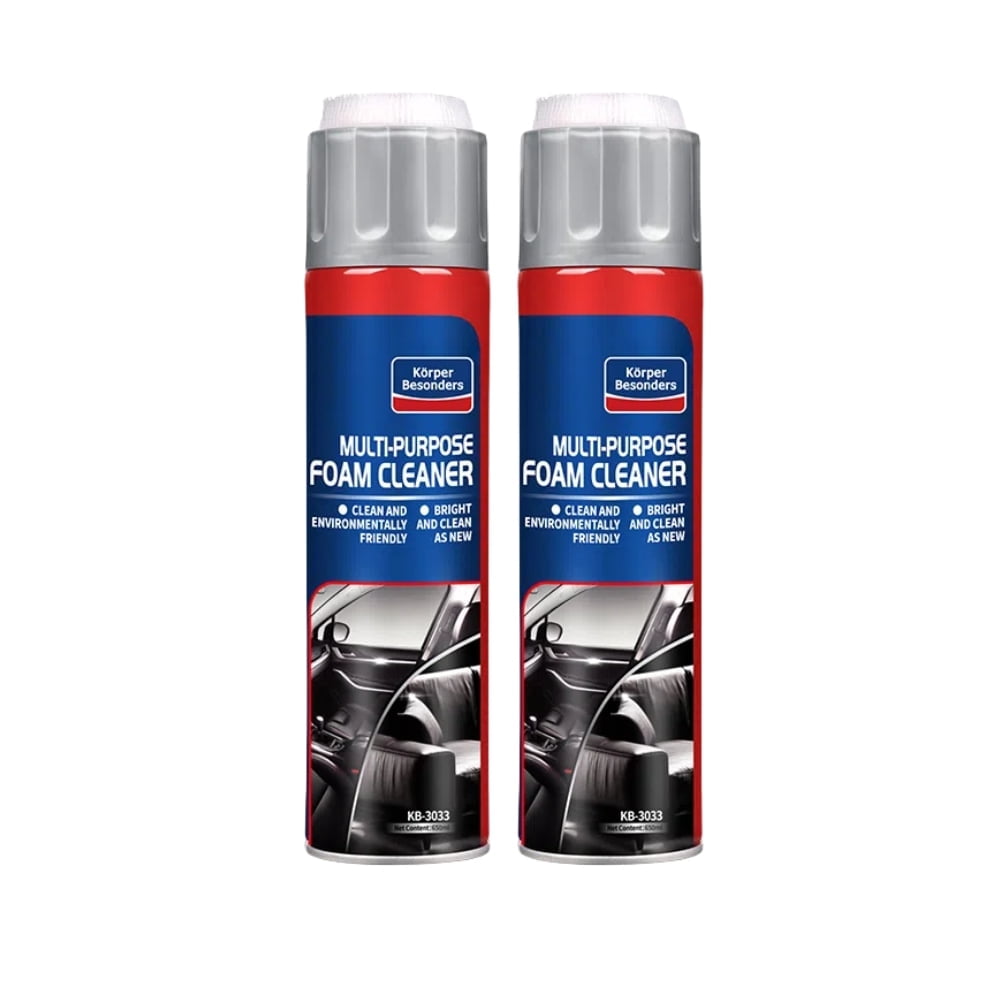 Glodway Leather Cleaner Foam Spray Car Interior Care,Odor Eliminator with Brush,21.98 oz