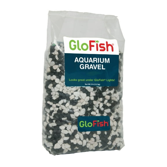 Glofish Aquarium Gravel for Fish Tanks, Black and White Fluorescent, 5 lb