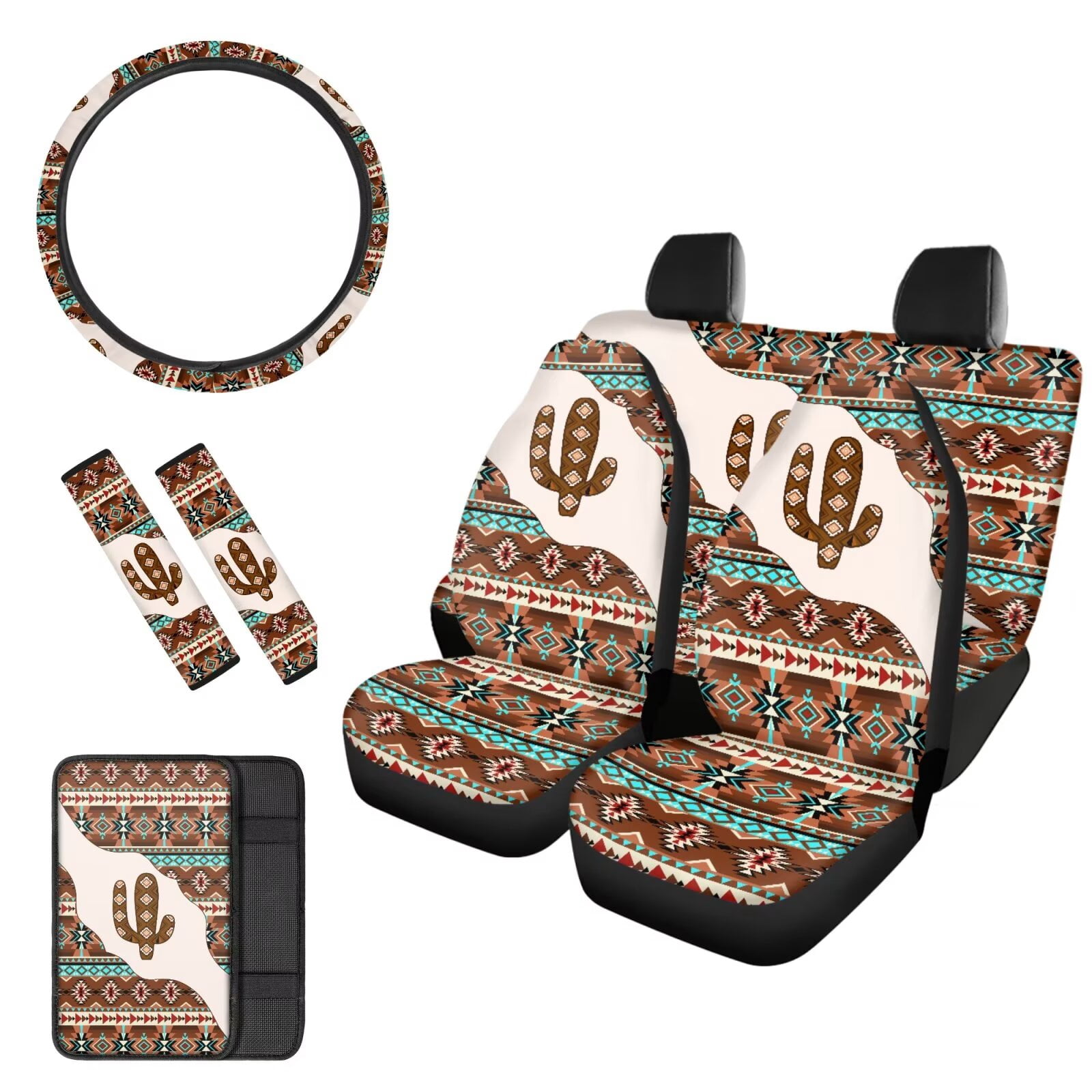 Glofpot Aztec Cactus Car Interior Accessories for Women Men Comfort Car ...