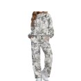 thumbnail image 1 of Glofpot Womens 2 Piece Casual Outfits, Turtleneck Sweatshirt, Lounge Set Drawstring Tracksuit & Wide Leg Sweatpants Matching Sets, Fall Activewear, Fit for Travel, Home, Hangout, Grey Forest Camo, 1 of 8