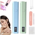 thumbnail image 1 of Glonailstickers Finger Nails UV Light, Glo Nail Stickers Kit with UV Light, Handheld UV Light for Gel Nails, Cordless UV LED Nail Lamp, 400mah Rechargeable, LED Display, 2 Timer Setting (2pc-C), 1 of 8