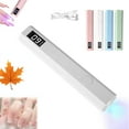 thumbnail image 1 of Glonailstickers Finger Nails Uv Light, Glo Nail Stickers Kit with UV Light, Portable Mini Nail Lamp, Handheld UV Light for Gel Nails, 400mah Rechargeable, LED Display (White), 1 of 8