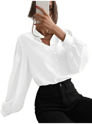 Satin Shirt Women Blouse Imitation Silk Long Sleeve Loose Chic Elegant  Shirt Leisure Clothing Lady Blusas
