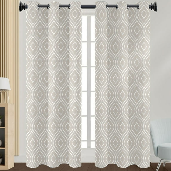 Glonme Eyelet Ring Top Blackout Window Treatments Grommet Room Darkening Curtain Floral Printed Window Drapes for Bedroom Living Room Style 4 W:43"x H:63"