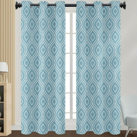 Glonme Eyelet Ring Top Blackout Window Treatments Grommet Room Darkening Curtain Floral Printed Window Drapes for Bedroom Living Room Style 7 W:52"x H:63"