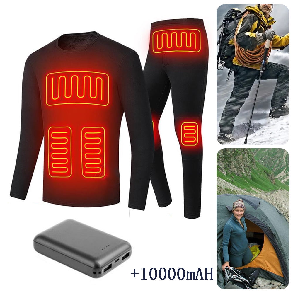 Glonme Heated Underwear for Men and Women Winter Warm 9 Areas Electric