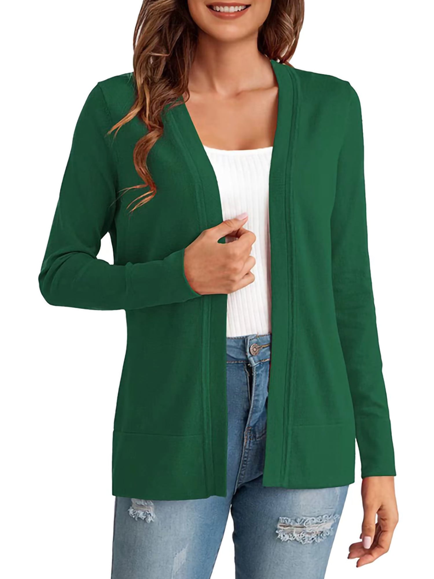 Glonme Ladies Jacket Long Sleeve Cardigan Sweater Open Front