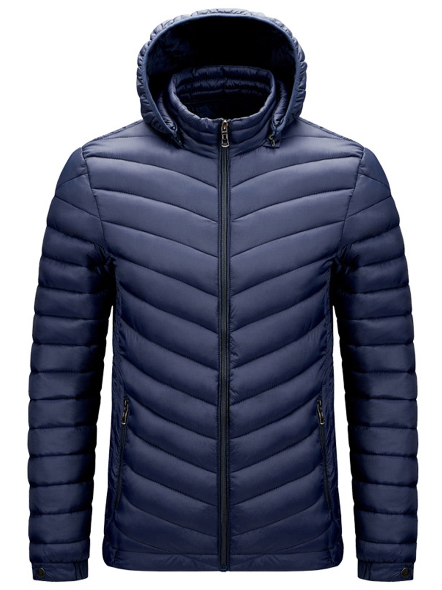 Glonme Men's Down Coats With Removable Hood Puffer Jacket Long Sleeve