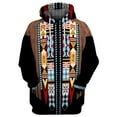 thumbnail image 1 of Glonme Men's Sweatshirts Ethnic Printed Hoodies Drawstring Sweatshirt Fall Casual Hooded Tops Retro Long Sleeve Pullover Style P M, 1 of 2