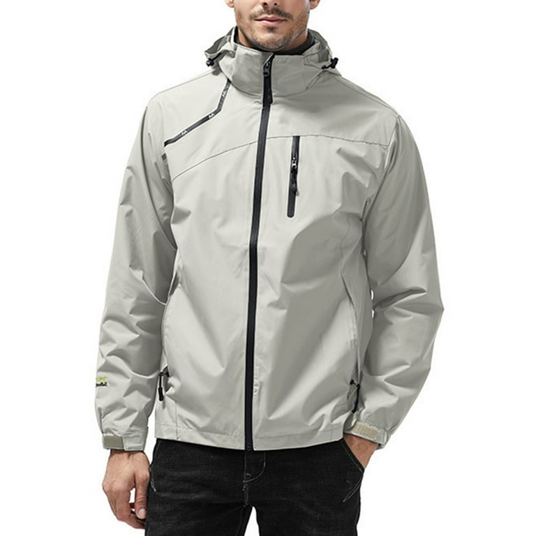 JOGERBRO Mens Waterproof Rain Jacket with Hood Hiking Fishing Windproof  Raincoat : : Clothing, Shoes & Accessories