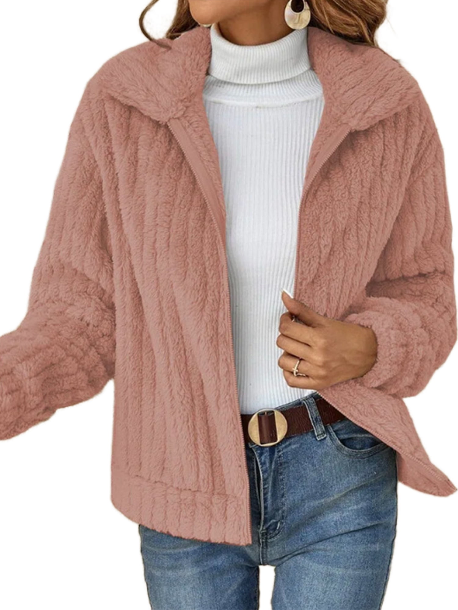 Glonme Solid Color Coat for Women Warm Work Jacket Comfy Long