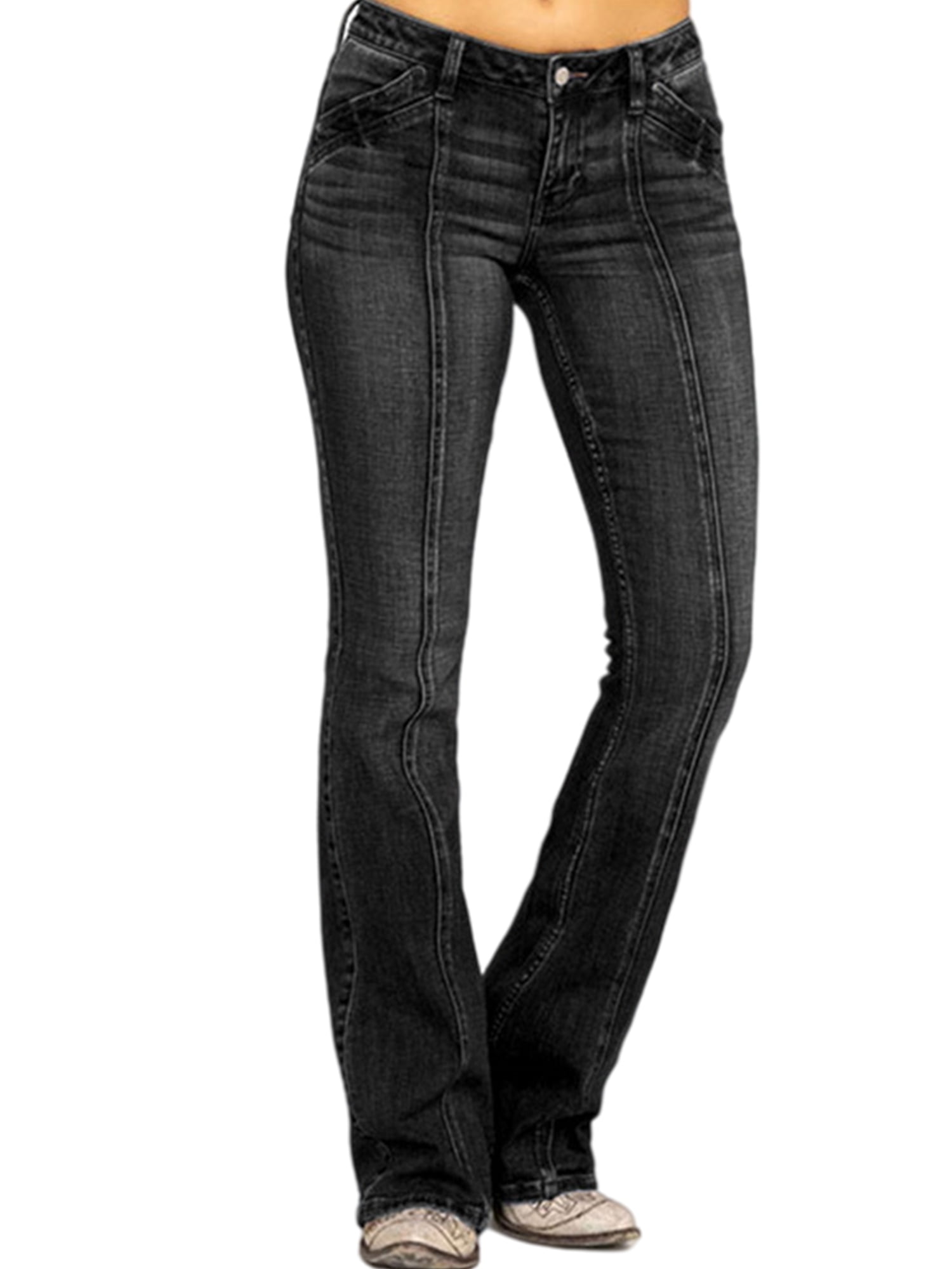 TNXZ Women's Flare Jeans Bell Bottom Denim Pants Elastic Waist Flare  Jeggings Bell Bottom Jeans for Women,Black,S : : Clothing, Shoes &  Accessories