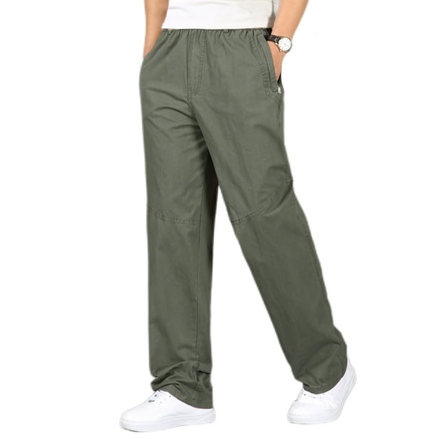 Glonme Zipper Pockets Trousers Men Plain Sport Bottoms Lightweight