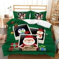 thumbnail image 1 of Glookwis 3pcs Lightweight Bedding Duvet Cover Set Christmas Zipper Quilt Cover Xmas Coverlet Set With 2 Pillowcase Style B Twin, 1 of 1