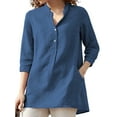 thumbnail image 1 of Glookwis Autumn Tunic Blouse for Women Casual Henley V Neck Shirts Half Sleeve Pullover Tee, 1 of 2
