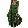 thumbnail image 1 of Glookwis Women Ruffle Maxi Dresses Casual Long Dress Loose Sexy Sundress Swing Crew Neck, 1 of 2