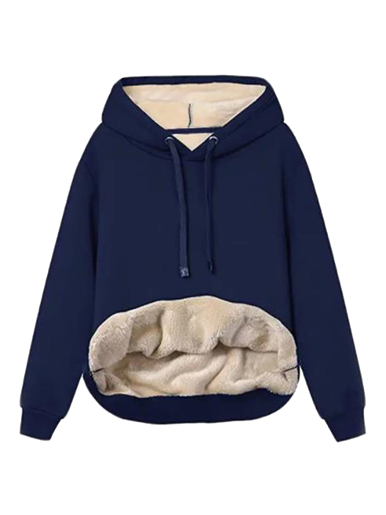 Glookwis Women Solid Color Pullover Athletic Outwear Loose Fit Casual