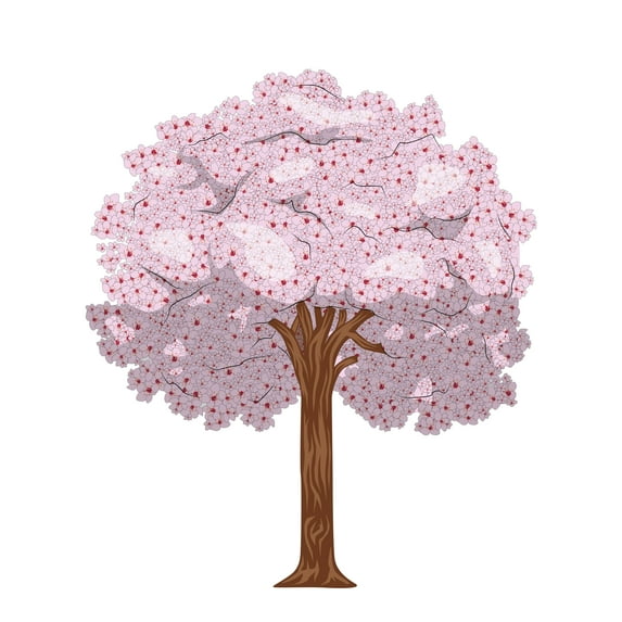 Glooming Cherry Blossom Tree Wall Sticker- Floral DIY Wall Art - Cherry Blossom Mural Decor For Home - Self Adhesive Vinyl Made Stickers For Nursery,Living Room,Baby room,Bed room etc-Size 27" x 30".