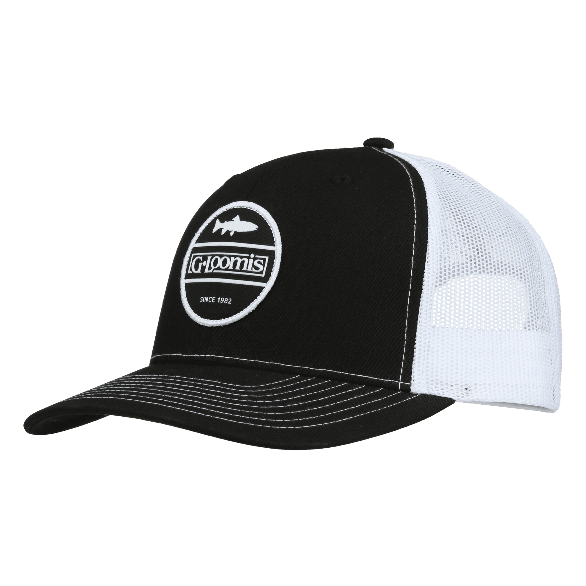 Gloomis Fishing G. Loomis Fish Patch Cap - Black/White, One Size Fits Most  [GHATFSHPTCHBK] 