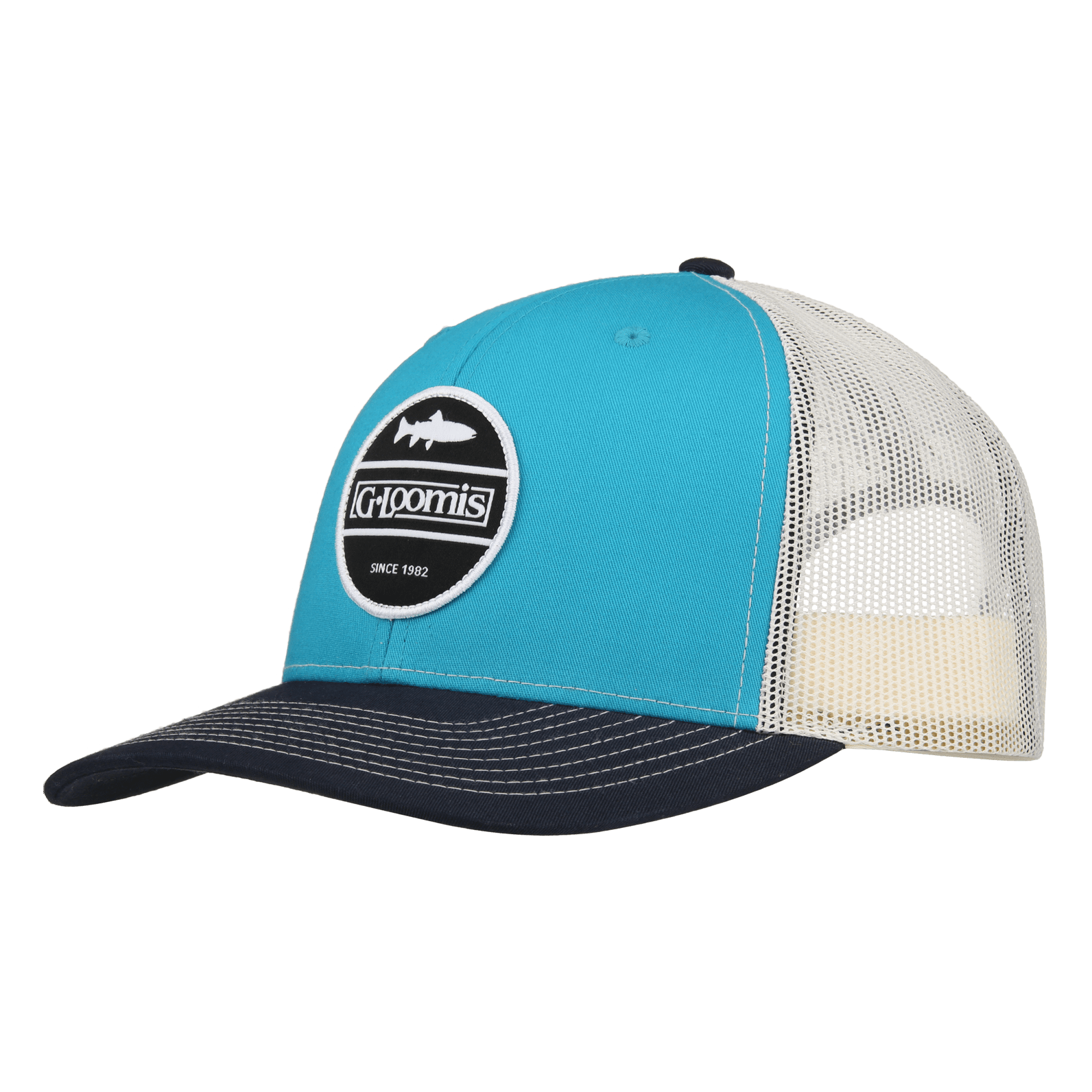 Gloomis Fishing G. Loomis Fish Patch Cap - Blue_Teal/Birch/Navy, One Size  Fits Most [GHATFSHPTCHBLT]