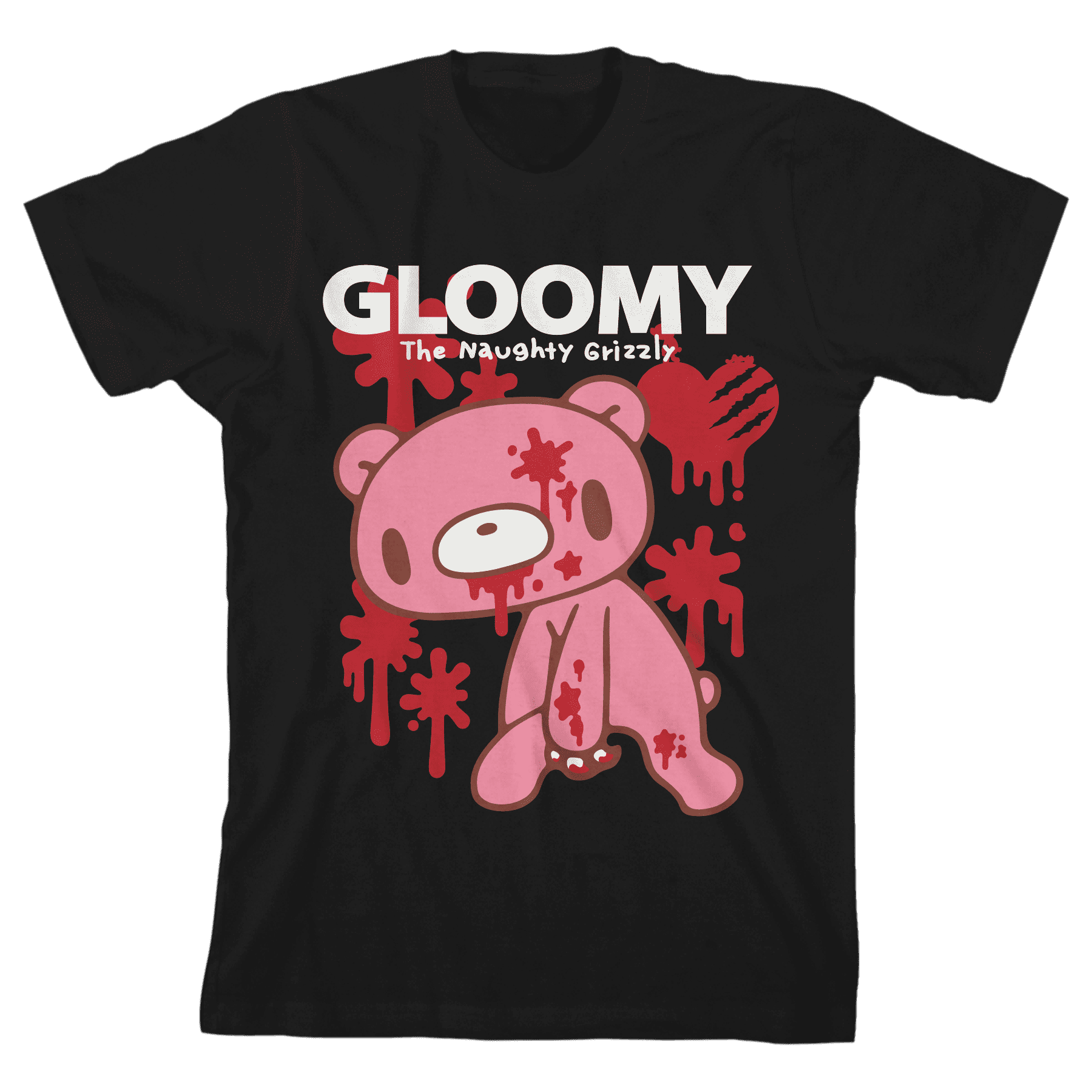 Gloomy Bear Character Blood Drip & Logo Crew Neck Short Sleeve Boys ...