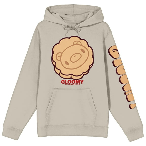 Gloomy Bear Cookies Long Sleeve Natural Unisex Adult Hooded Sweatshirt