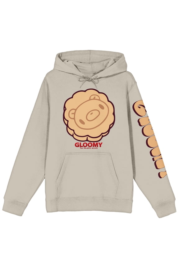 Gloomy Bear Cookies Long Sleeve Natural Unisex Adult Hooded Sweatshirt
