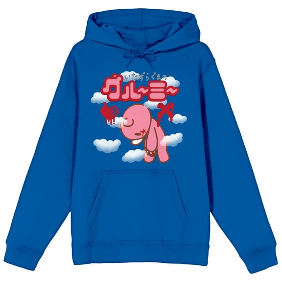 Gloomy Bear In The Clouds Long Sleeve Royal Blue Women's Hooded Sweatshirt-3XL