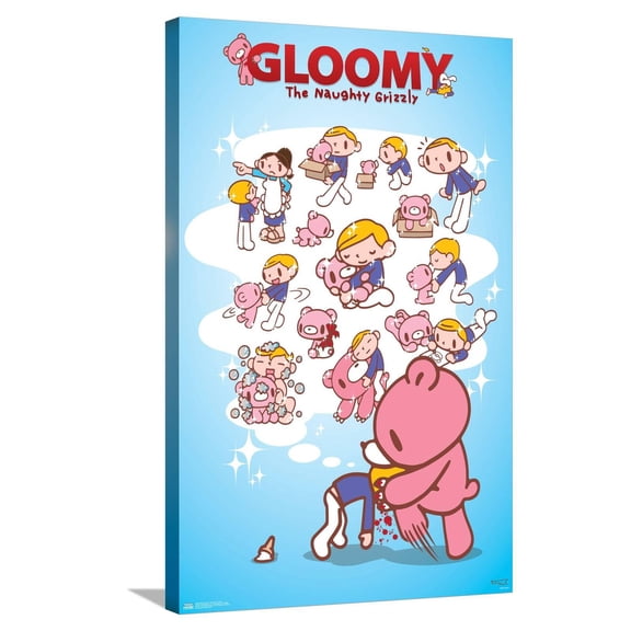 Gloomy Bear - Knee To The Face Canvas Wall Poster, 22.375" x 34"