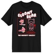 Gloomy Bear Naughty Grizzly Anime Juniors Black Graphic Tee Shirt- XL