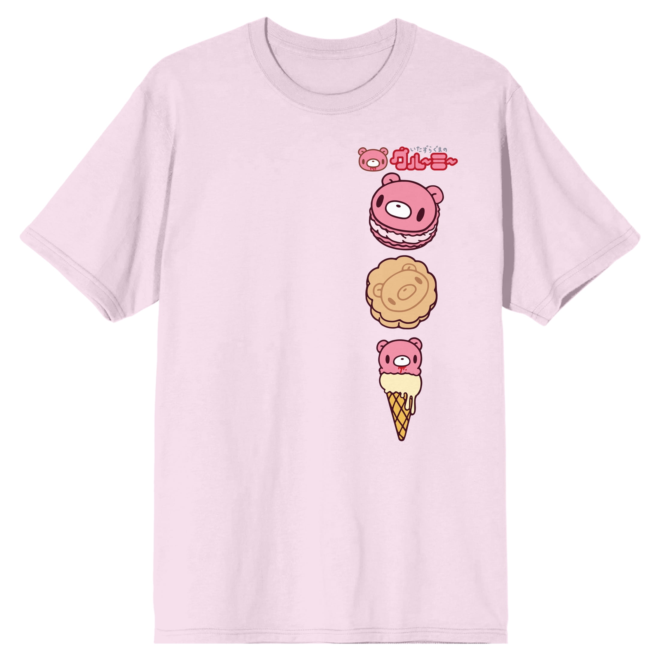 Gloomy Bear Sweets Crew Neck Short Sleeve Cradle Pink Women
