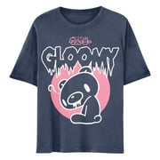 Gloomy Bear The Naughty Grizzly Spooky Moon Mens and Womens Short Sleeve T-Shirt (J Navy, S-XXL)