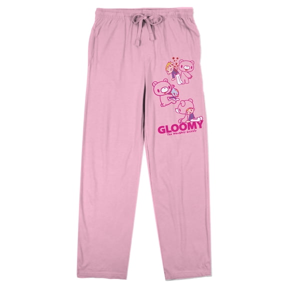 Gloomy Bear Three Bears Women's Pink Sleep Pajama Pants-Medium